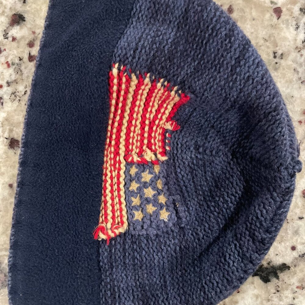 Boys Authentic Ralph Lauren Flag Combined Cotton Beanie - Picture 4 of 5